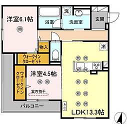 フィオーレ 2LDKの間取図画像