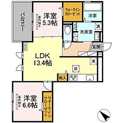 GrandField・io 2LDKの間取図画像