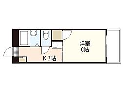 ピープルタウン八幡 1Kの間取図画像