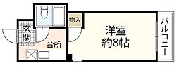 佐伯ビル 1Kの間取図画像