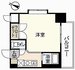 京橋森野ビル ワンルームの間取図画像