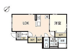メゾン牛田本町 1LDKの間取図画像