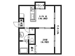 ハイネ長束No.2 1LDKの間取図画像