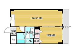 サンシャインODA 1LDKの間取図画像