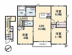 K・カーサクラールA 3LDKの間取図画像