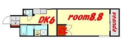 メティスビルわたなべ 1DKの間取図画像