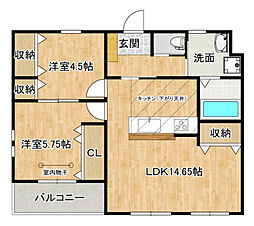 (仮称)江波東新築AP 2LDKの間取図画像