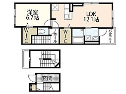 カーサ・エーデルワイス 1LDKの間取図画像