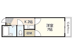 ユーアイビル 1Kの間取図画像