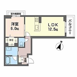(仮)吉見園ベレオ 1LDKの間取図画像