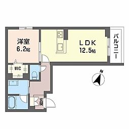 (仮)吉見園ベレオ 1LDKの間取図画像