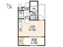 MOVENISHIHARAEAST 1LDKの間取図画像