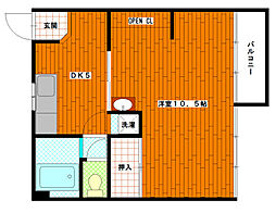 みさきマンション 1DKの間取図画像