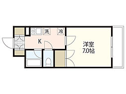 みなみまち 1Kの間取図画像