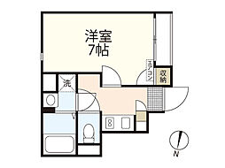 レオネクストアベニール 1Kの間取図画像