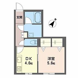 シャーメゾン月見町 1DKの間取図画像