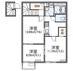 レオパレスウィステリア 2LDKの間取図画像