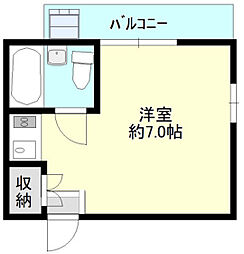 クリスタルレジデンス舟入 ワンルームの間取図画像