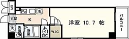 ウィング十日市 1Kの間取図画像