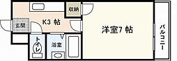 フルリール宮島口 1Kの間取図画像