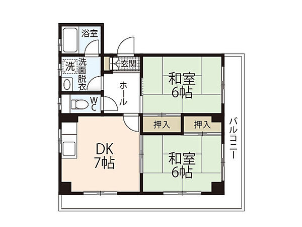 ラ・メゾン泰 ｜広島県広島市中区十日市町2丁目(賃貸マンション2DK・3階・52.43㎡)の写真 その2