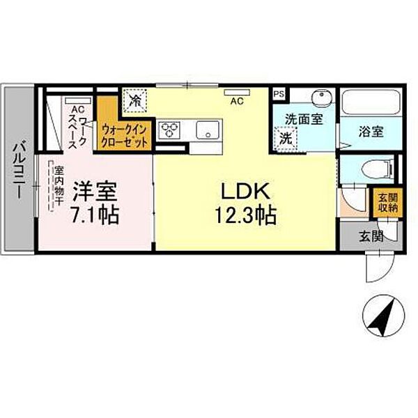 広島県廿日市市串戸1丁目(賃貸アパート1LDK・2階・46.02㎡)の写真 その2