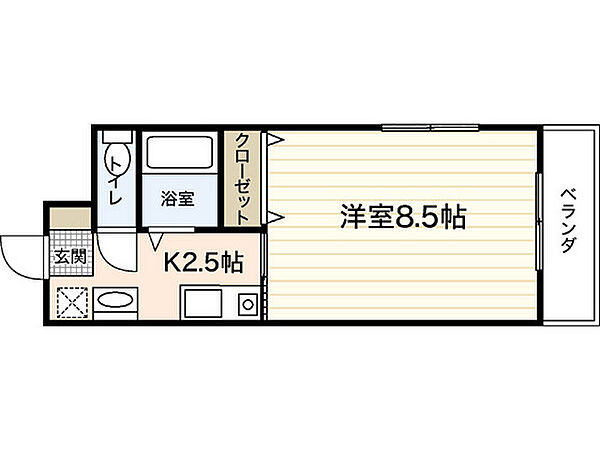 広島県広島市西区南観音4丁目(賃貸マンション1K・4階・25.00㎡)の写真 その2