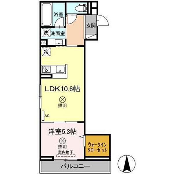 広島県広島市東区上大須賀町(賃貸アパート1LDK・2階・42.60㎡)の写真 その2