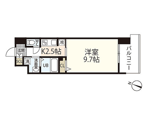 広島県広島市西区観音本町1丁目(賃貸マンション1K・15階・29.97㎡)の写真 その2