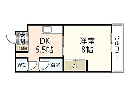小町つくねビル 1DKの間取図画像
