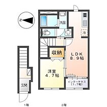 広島県広島市東区戸坂山根1丁目（賃貸アパート1LDK・2階・42.34㎡） その2