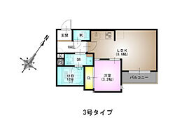 仮）GRANDTIC 江波西  ｜ 広島県広島市中区江波西1丁目（賃貸アパート1LDK・2階・30.11㎡） その2