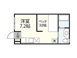 ハイドランジア草津 1階ワンルームの間取り