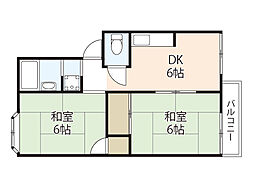 メゾン井口台 2DKの間取図画像