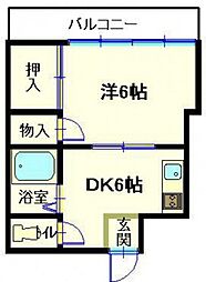 第一今井ビル 1DKの間取図画像