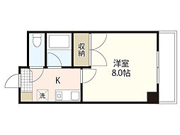 木野本ビル 1Kの間取図画像