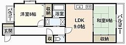 KM2 2LDKの間取図画像