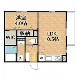 アリエッタ下温品 1LDKの間取図画像