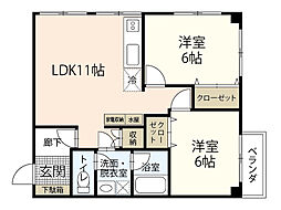 (有)和昌ビル 2LDKの間取図画像