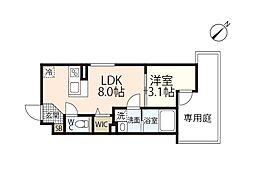 S-MOVE庚午北 1LDKの間取図画像