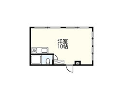 アビタシオン鳩 ワンルームの間取図画像