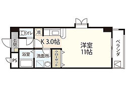 家納喜新宮館 1Kの間取図画像