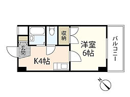 コーポエコード 1Kの間取図画像