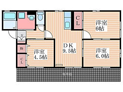 サニーヒルズ 3DKの間取図画像