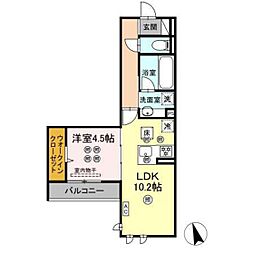 グランシャリオ 1LDKの間取図画像