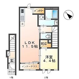 レジデンス廿日市 1LDKの間取図画像