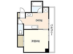 モンレーブ浜口 1DKの間取図画像