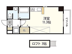 幟町シールド 1Kの間取図画像