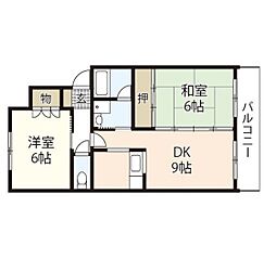Casa井口C 2DKの間取図画像