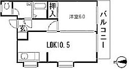 ピュアハイム古市橋 1LDKの間取図画像
